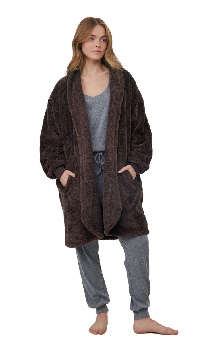 Gottex Beach Life The Cloud Blanket Cardigan, Main, color, Chocolate