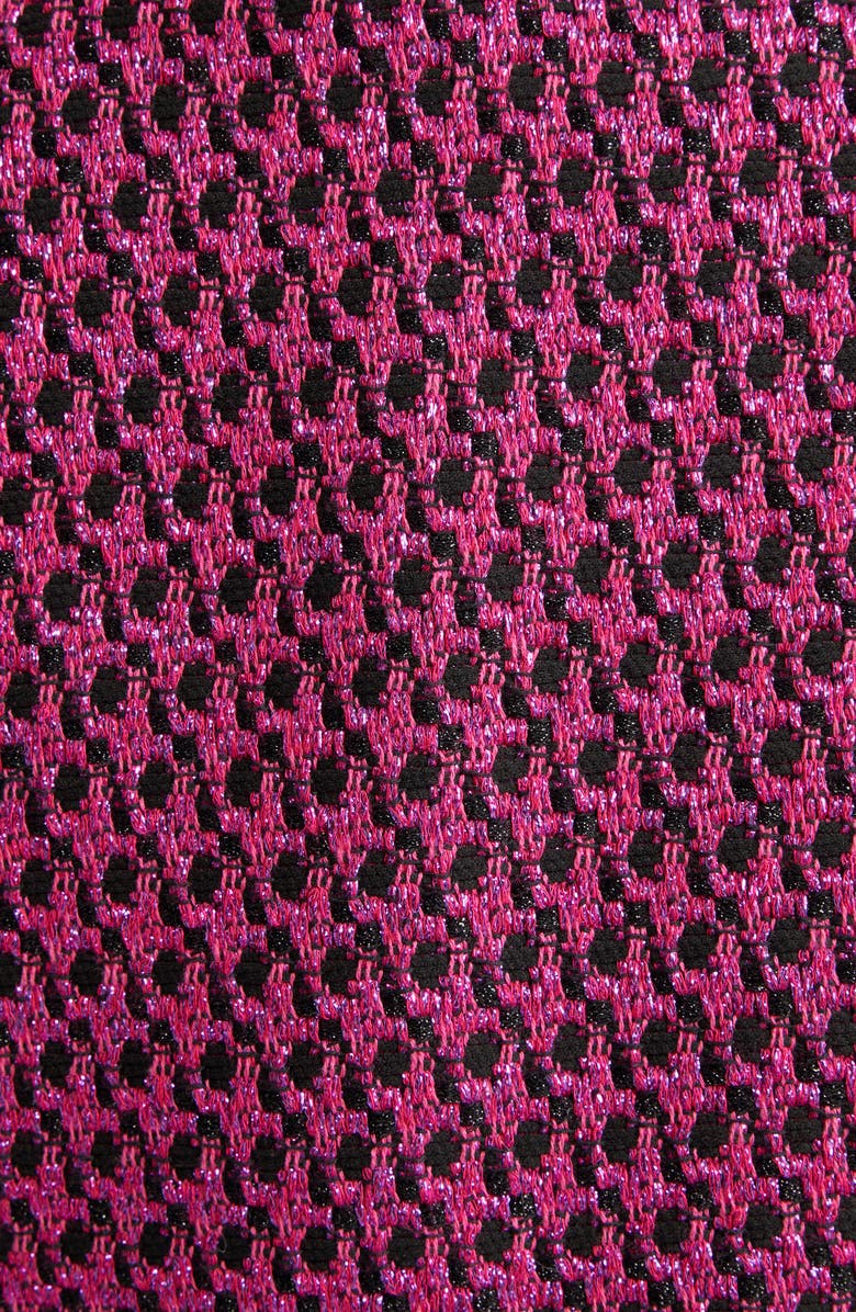 ST. JOHN Honeycomb Tweed Knit Crop Jacket, Alternate, color, Black/ Wild Orchid Multi