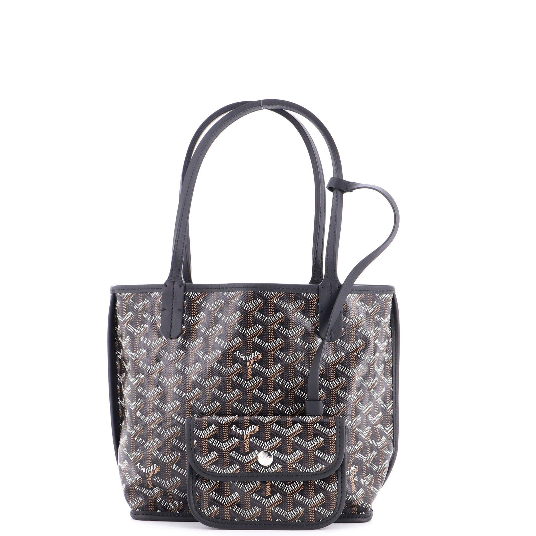 Anjou Reversible Tote Coated Canvas Mini, Alternate, color, Black