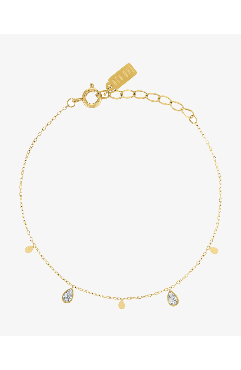 BEN ONI Pear Cubic Zirconia Charm Bracelet, Main, color, Gold