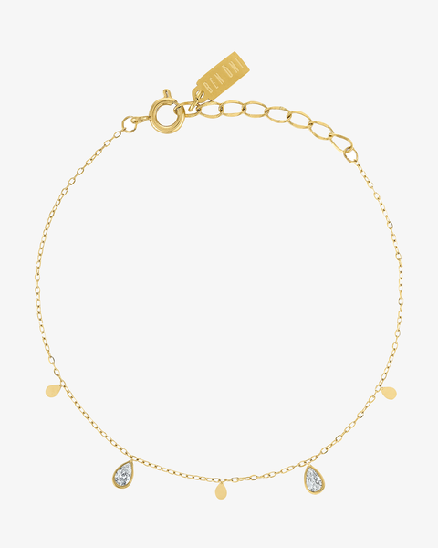 Pear Cubic Zirconia Charm Bracelet