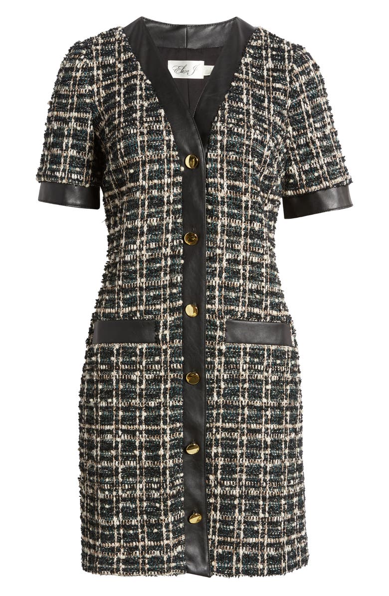 Eliza J Metallic Tweed Coat Dress, Alternate, color,