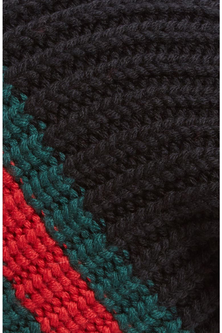 Stripe Wool Beanie, Alternate, color, BLACK