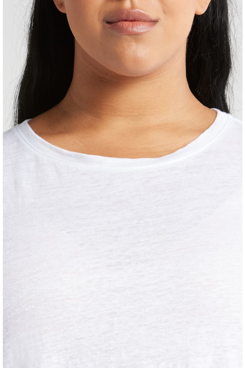 Organic Linen Crewneck T-Shirt, Alternate, color, WHITE