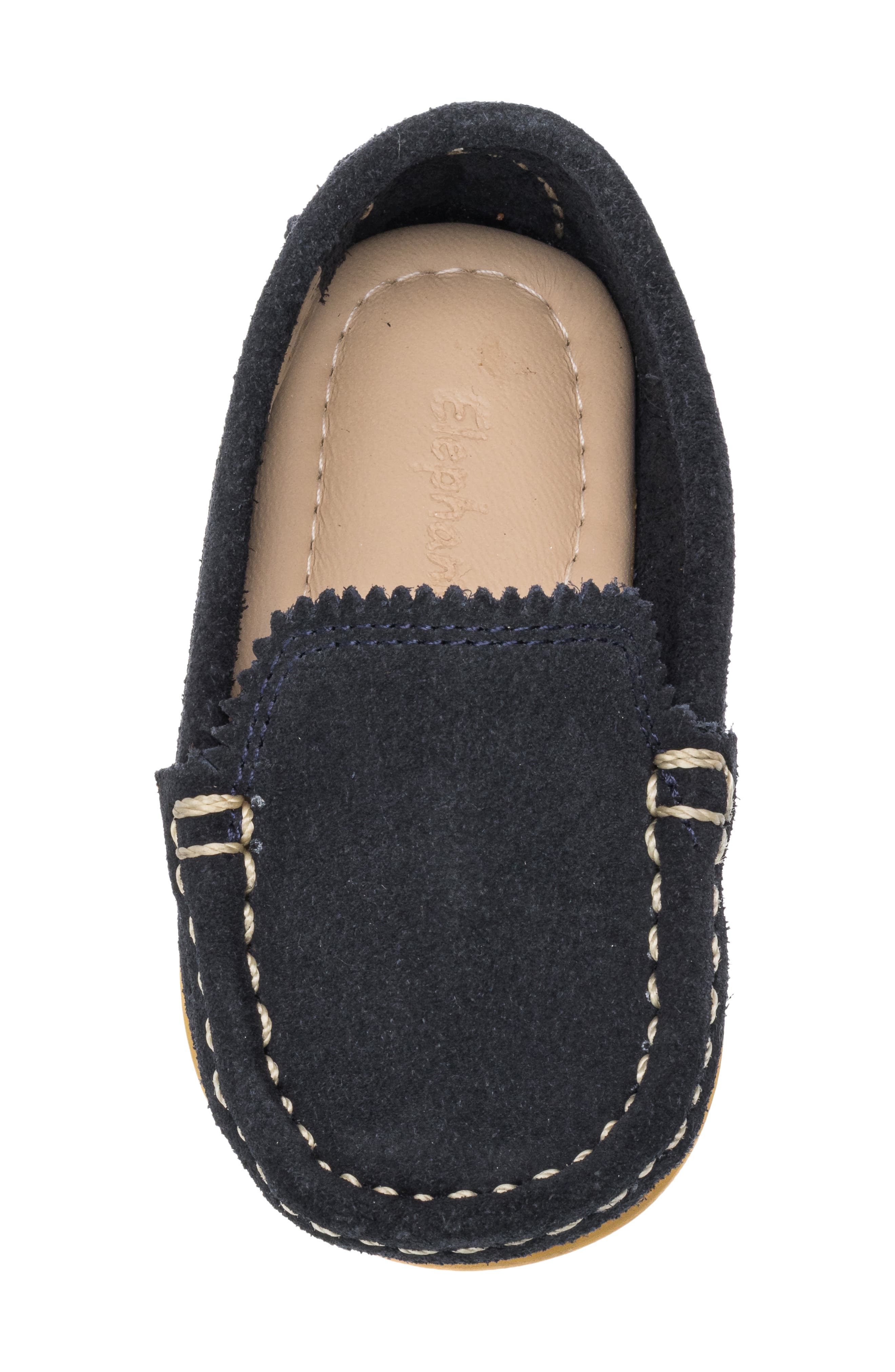 Kids' Antton Moc Toe Driving Loafer, Alternate, color, SUEDE BLUE