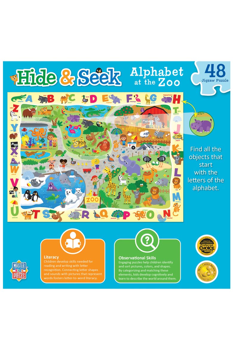 Alphabet at the Zoo 48 Piece Puzzle, Alternate, color, Multicolor
