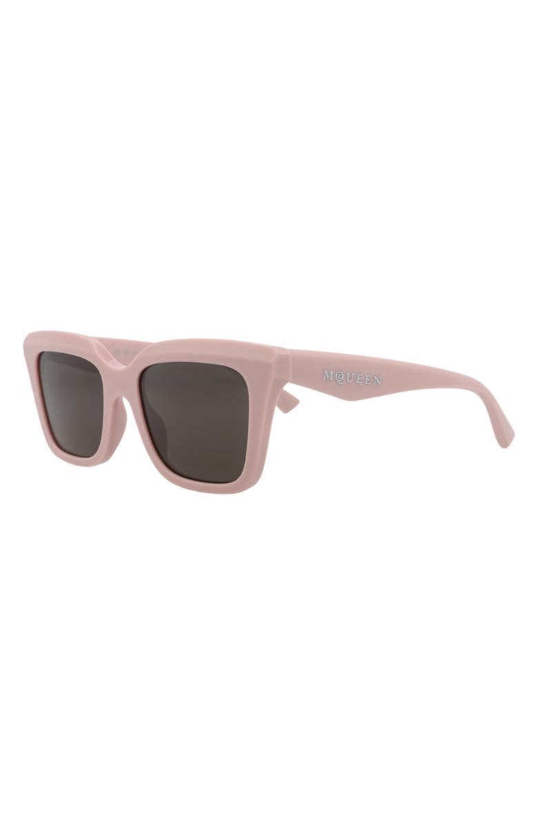 McQueen 53mm Square Sunglasses, Alternate, color, Pink Pink Grey
