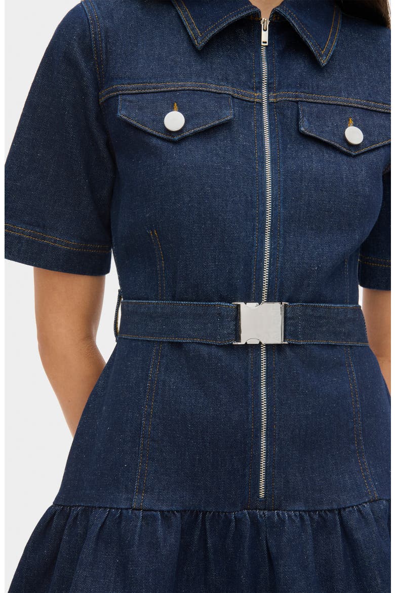 Amanda Belted Denim Dress, Alternate, color, INDIGO