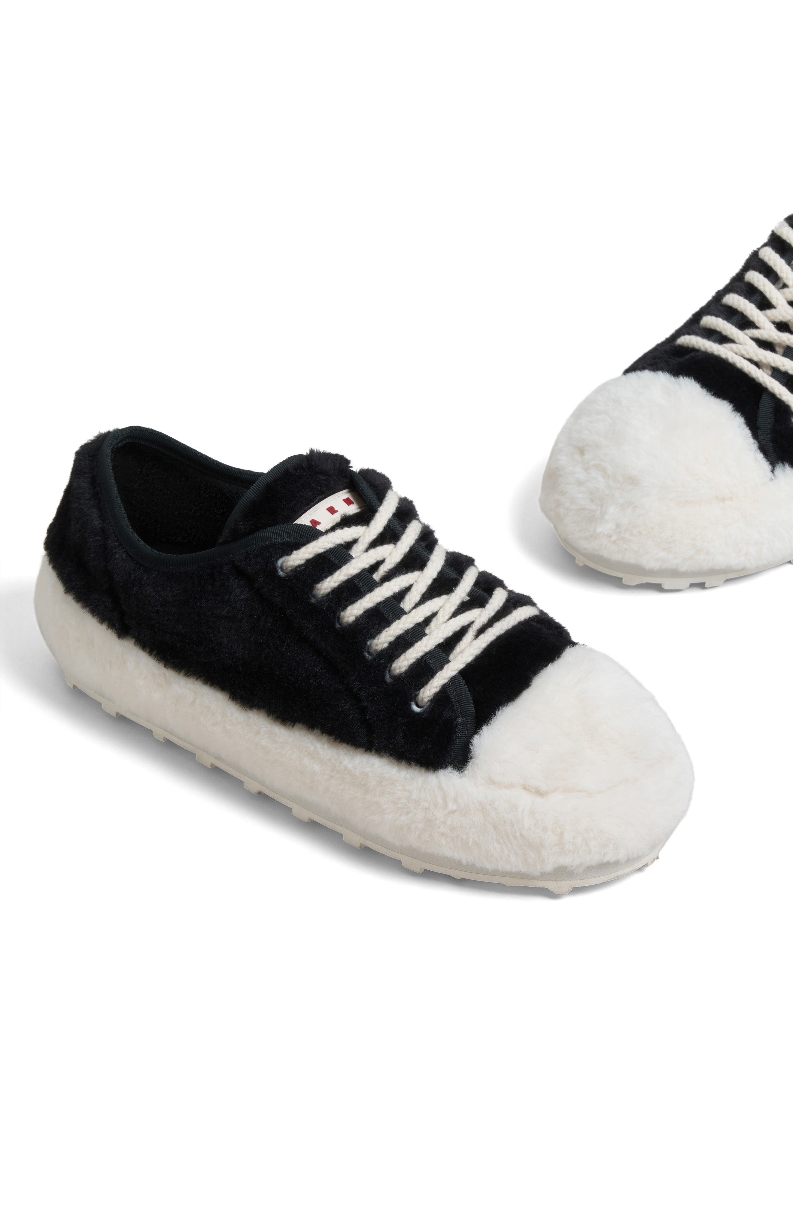 Marni Teddy Faux Fur Low Top Sneaker, Alternate, color, 