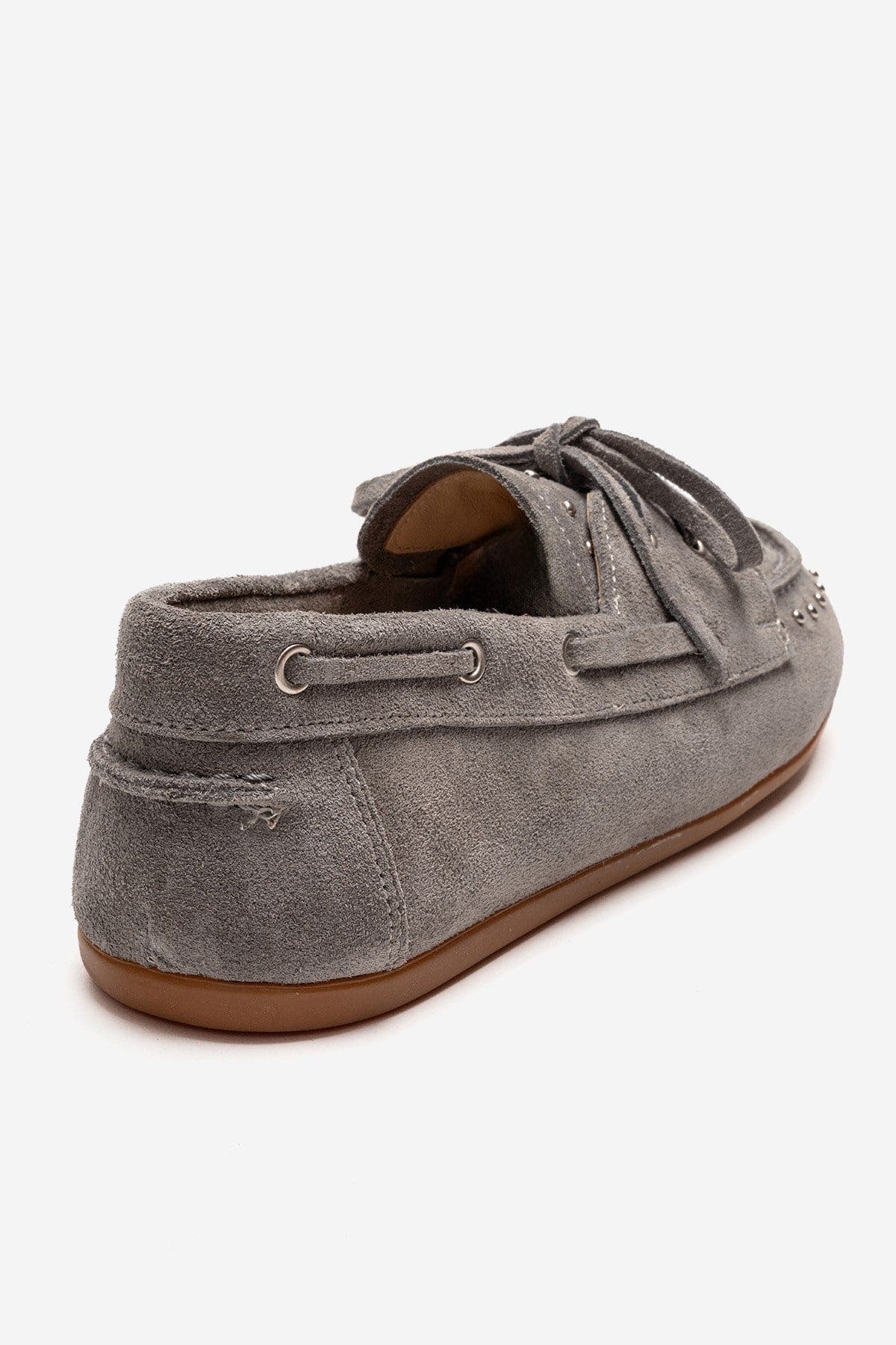 Forever & Always Shoes Cuesta Leather Lace Up Loafer, Alternate, color, Grey Suede