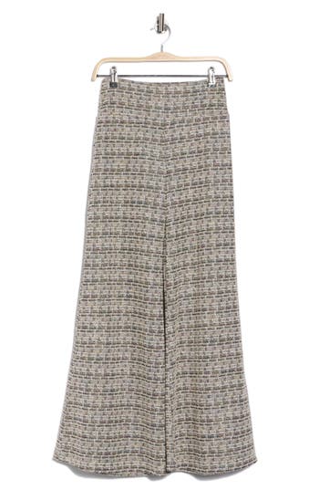 Renee C Tweed Wide Leg Pants In Black/beige