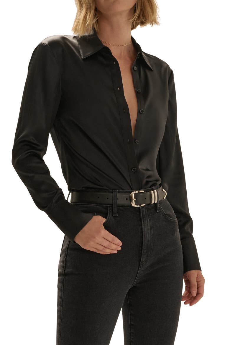 The Bailey Silk Blend Shirt, Alternate, color, BLACK