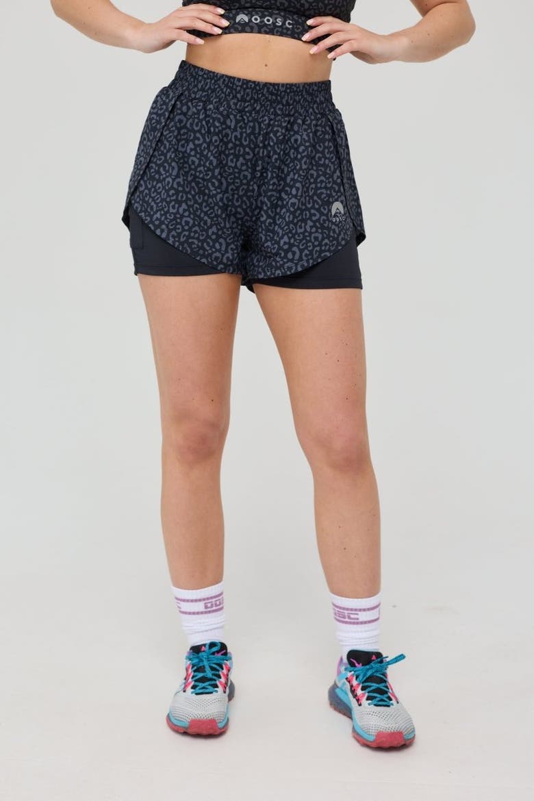 Elite 2 in 1 Running Shorts - Black Leopard, Alternate, color, Black Leopard