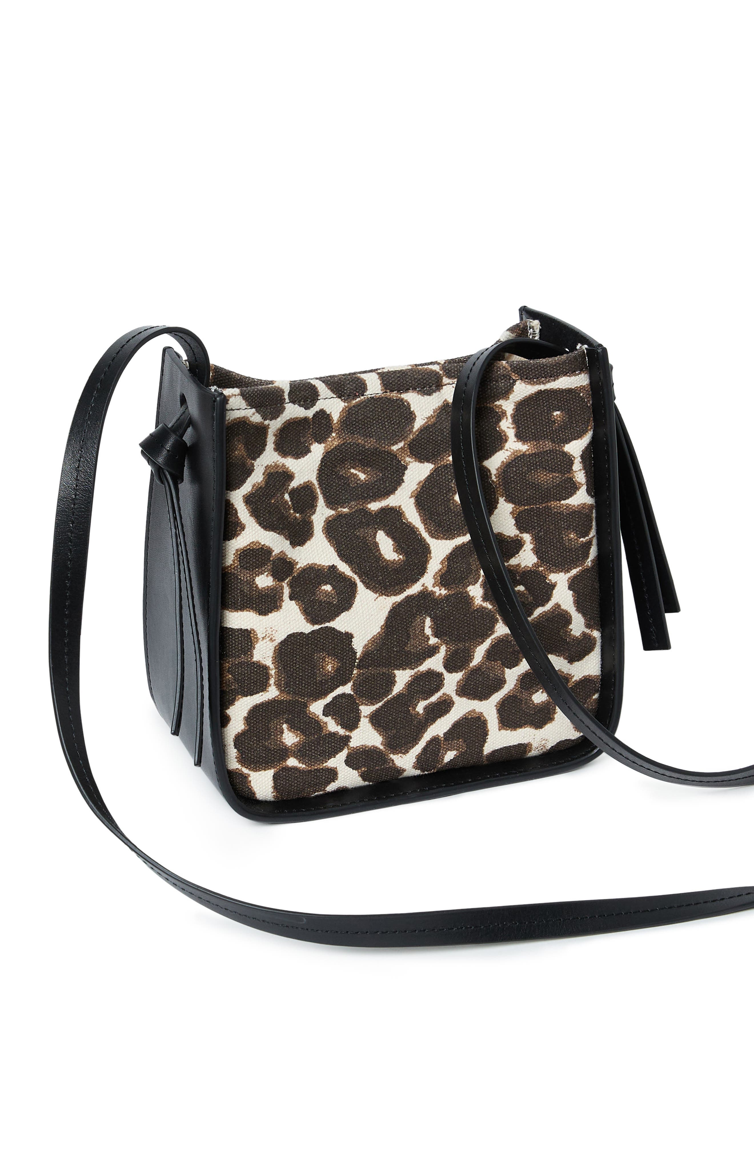 Loeffler Randall Turned Out Crossbody Bag, Alternate, color, Black/ Leopard