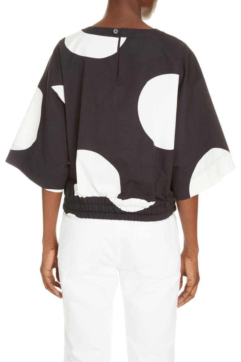 Carta Dot Crop Cotton Top, Alternate, color, BLACK