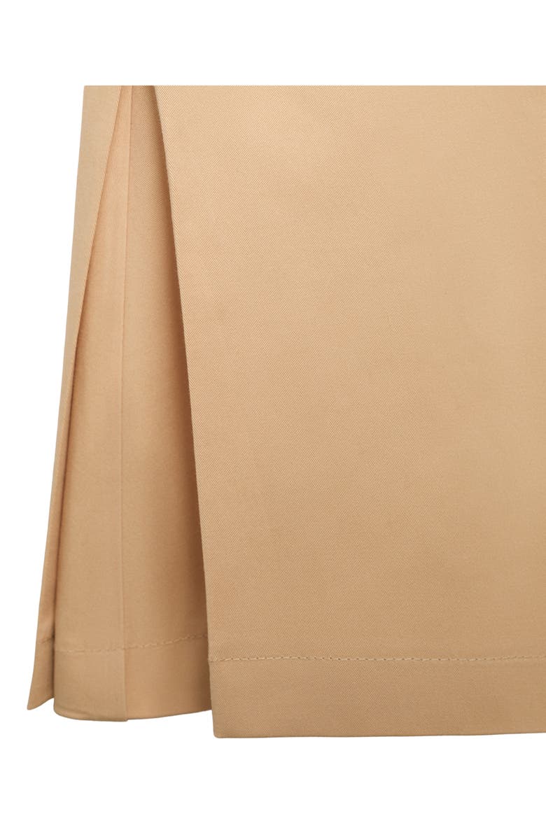 MANGO Pleated Cotton Blend Shorts, Alternate, color, Medium Brown