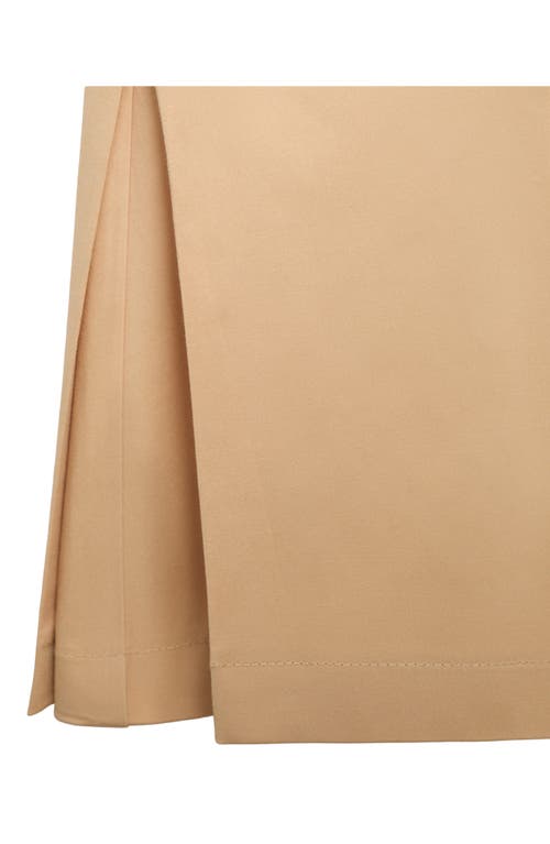 Mango Pleated Cotton Blend Shorts In Green