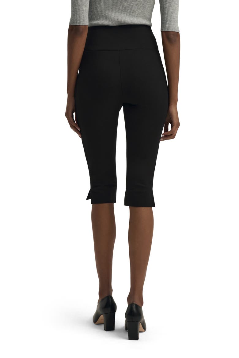 The Carrie Pedal Pusher Slit Hem Capri Pants, Alternate, color, BLACK