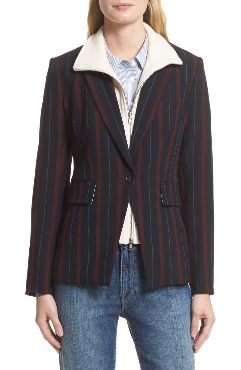 Veronica Beard Carter Cutaway Jacket with Removable Dickey, Main, color, 