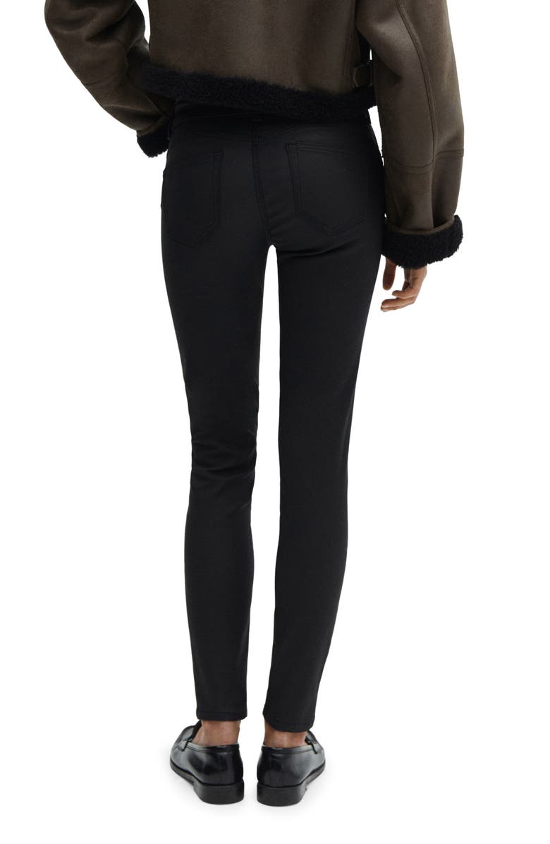 MANGO Waxed Push-Up Skinny Jeans, Alternate, color, 