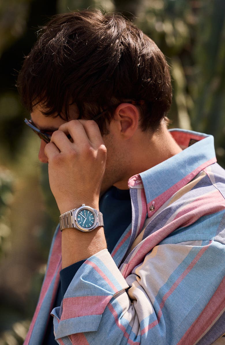 Citizen Zenshin Three-Hand Super Titanium<sup>™</sup> Bracelet Watch, 39mm, Alternate, color, Silver-Tone Green