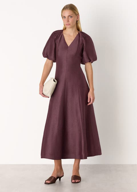 Silk Blend Taffeta Maxi Dress