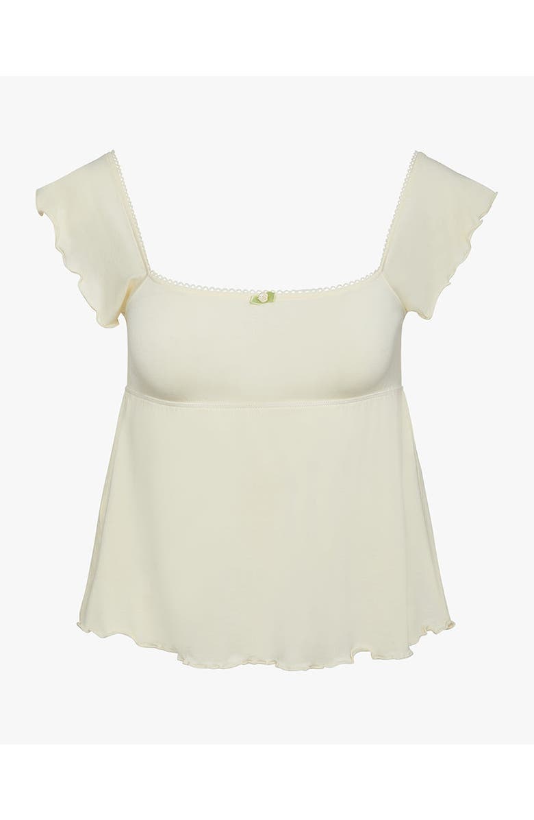 WeWoreWhat Square Neck Babydoll Sleep Top, Alternate, color, Antique White