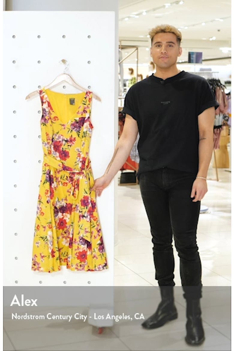 Floral Sleeveless Linen Blend A-Line Dress video