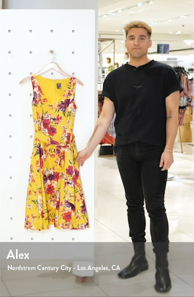 Floral Sleeveless Linen Blend A-Line Dress, sales video thumbnail