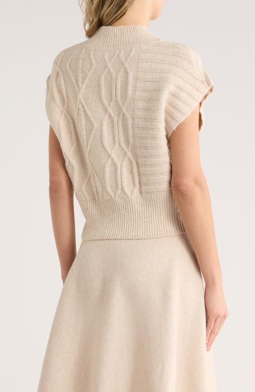 Elie Elie Tahari Cap Sleeve Cable Stitch Sweater In Neutral