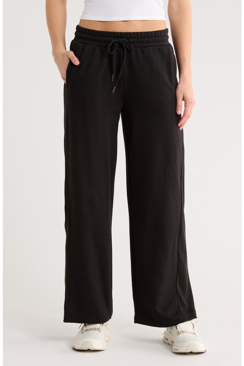 Pocket Fleece Wide Leg Pants, Main, color, METEORITE