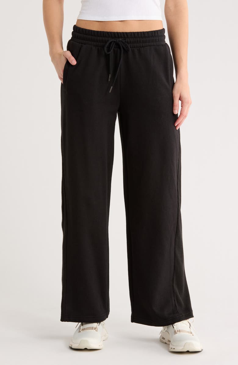 Jessica Simpson Pocket Fleece Wide Leg Pants, Main, color, Meteorite