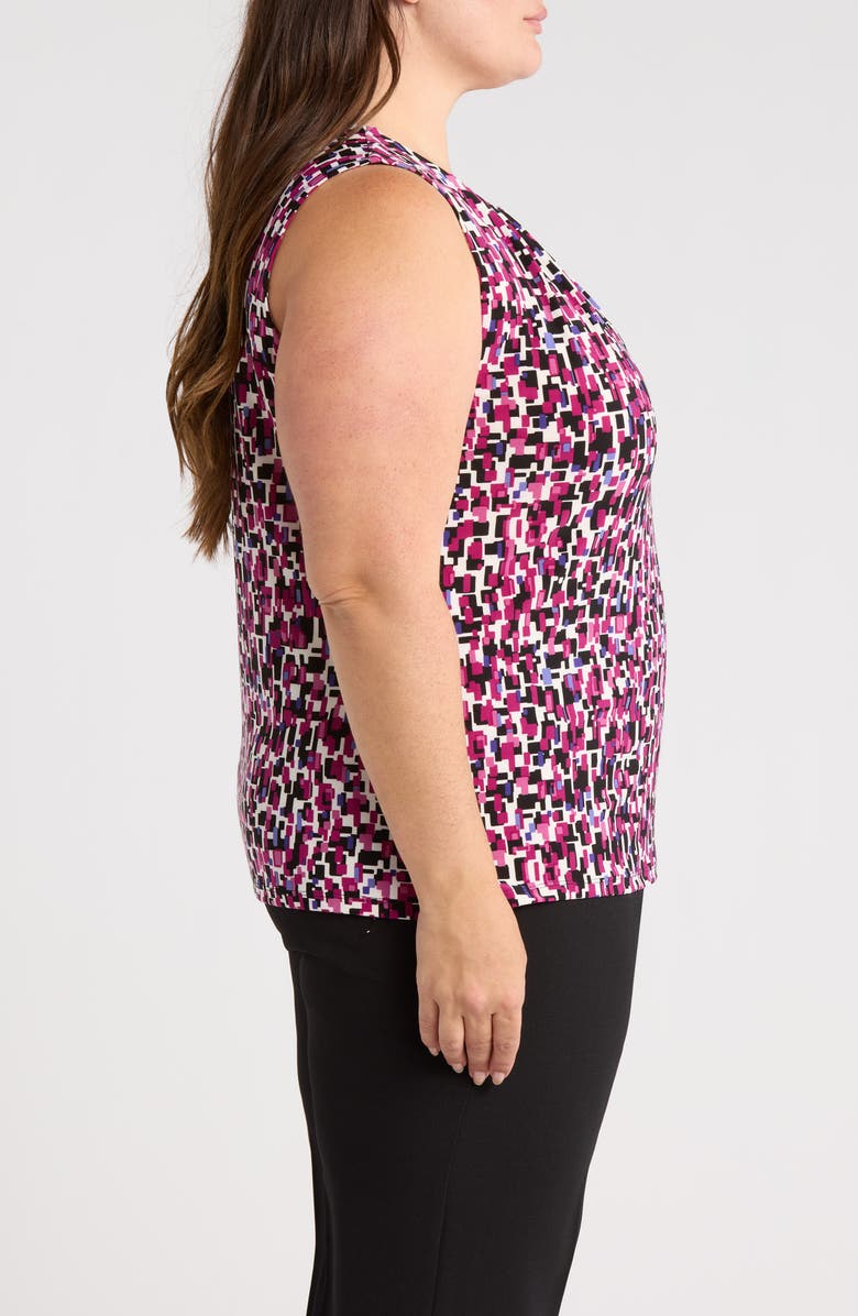 KASPER Pleat Neck Sleeveless Top, Alternate, color, 