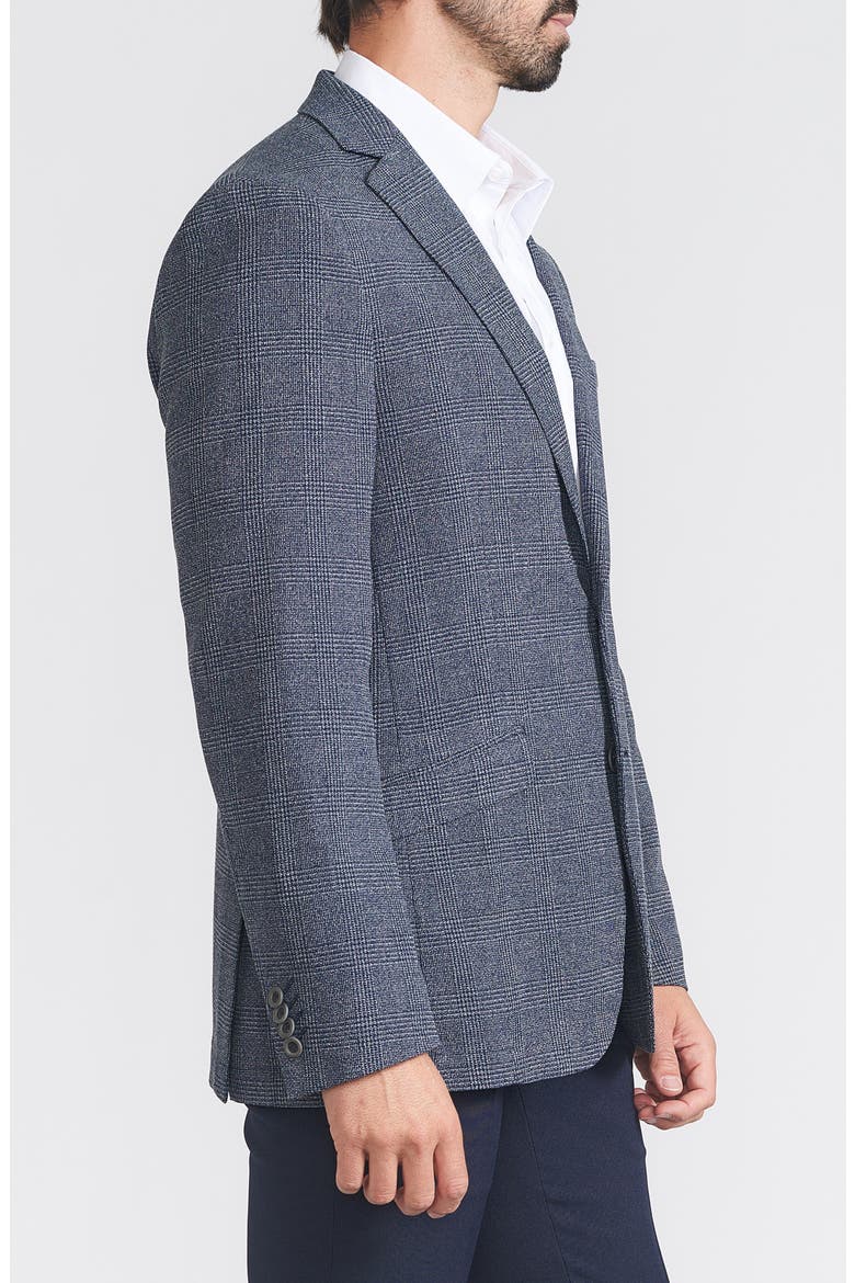 Plaid Knit Sport Coat, Alternate, color, NAVY