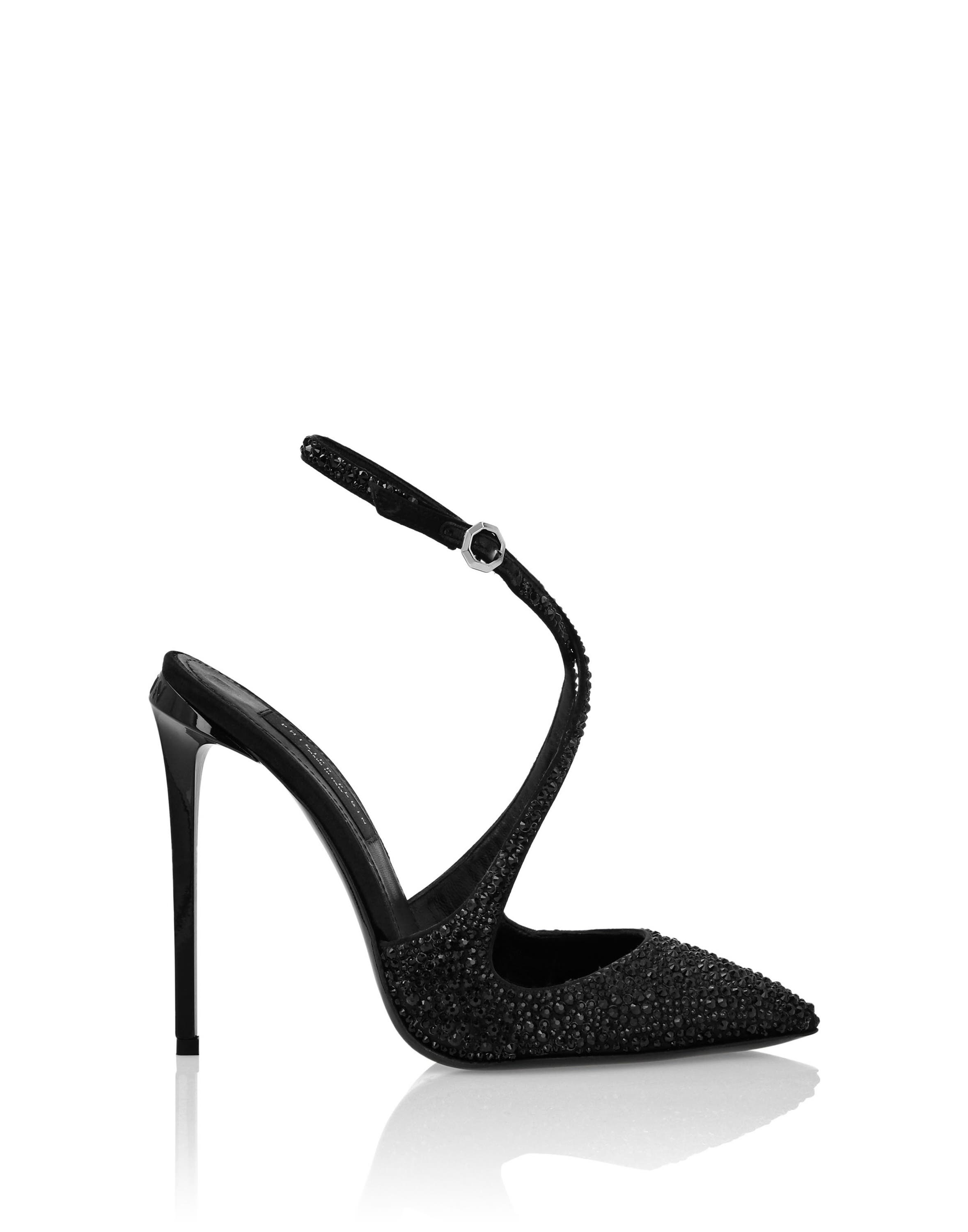 Slingback Shoes Strass Women, Alternate, color, black/black