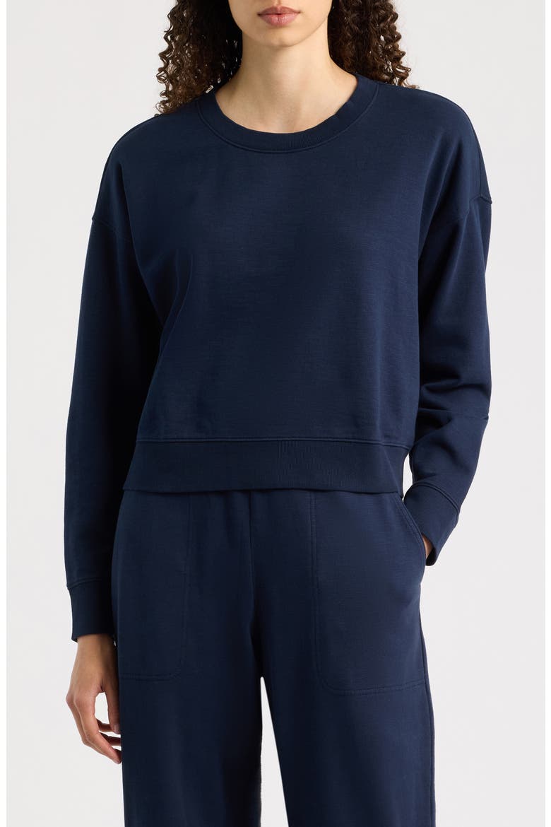 Crop Organic Cotton Sweatshirt, Main, color, INK