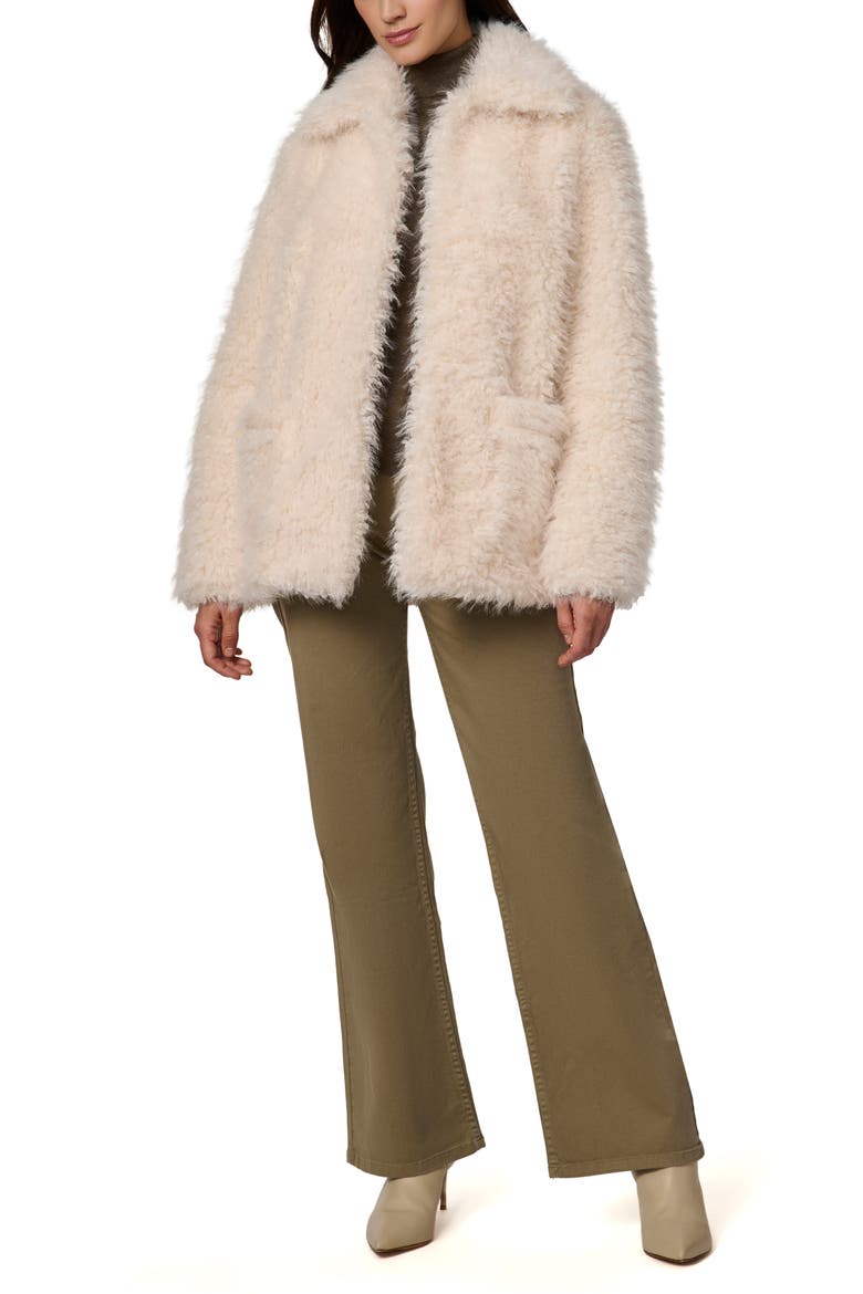 Langley Faux Fur Coat, Alternate, color, CREAM