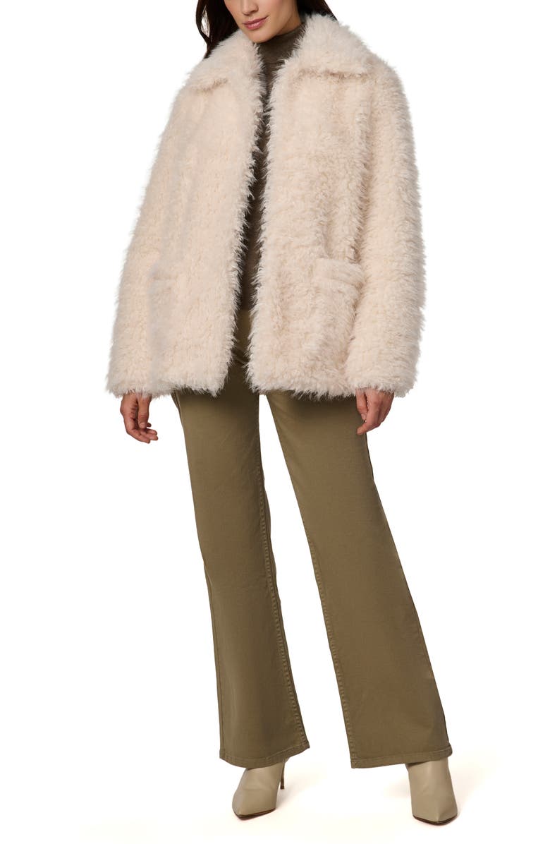 Bernardo Langley Faux Fur Coat, Alternate, color, Cream