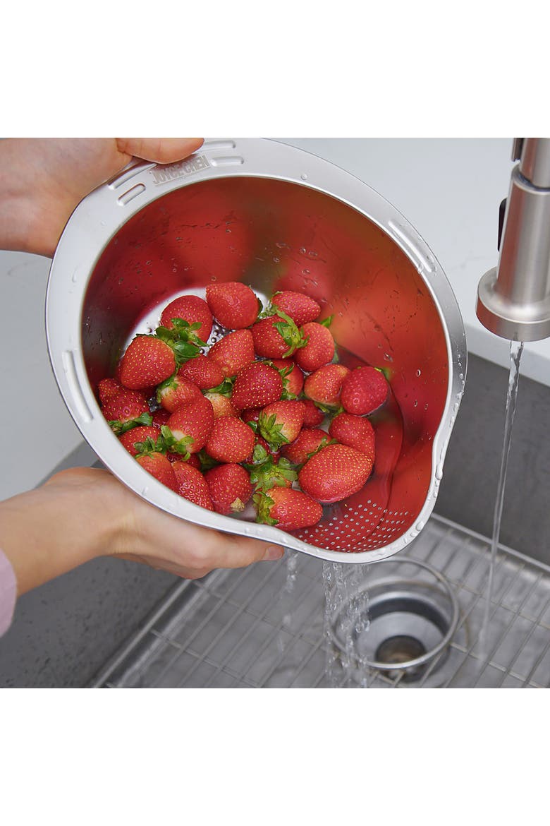 Rice Washer, Colander, and Strainer, Alternate, color, Metallic Silver