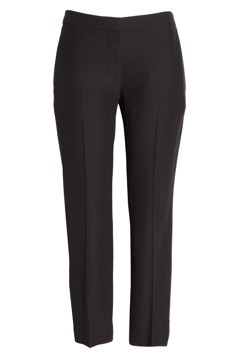 Alexander McQueen Slim Fit Crop Pants, Alternate, color, BLACK