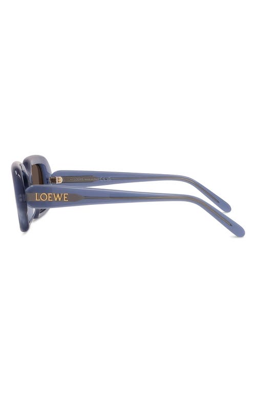 Loewe Acetate Rectangular Slim Sunglasses In Shiny Light Blue/brown
