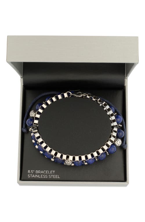 American Exchange Set Of 3 Assorted Bracelets In Silver/blue