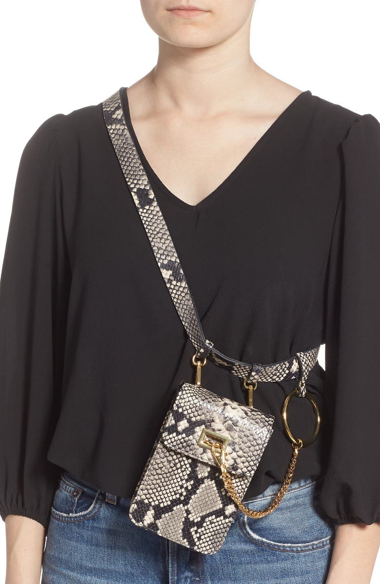 B-Low the Belt Ari Python Embossed Leather Belt Bag, Alternate, color,