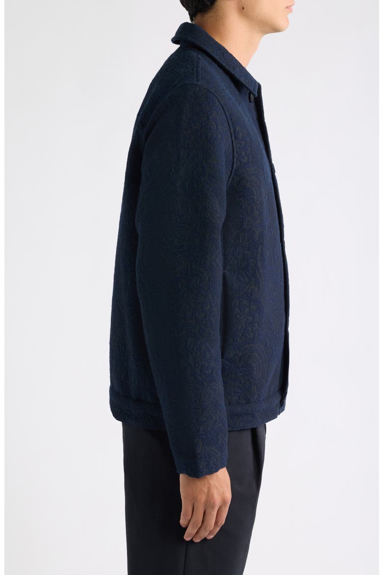 Iggy Jacquard Shirt Jacket, Alternate, color, NAVY/ BLACK