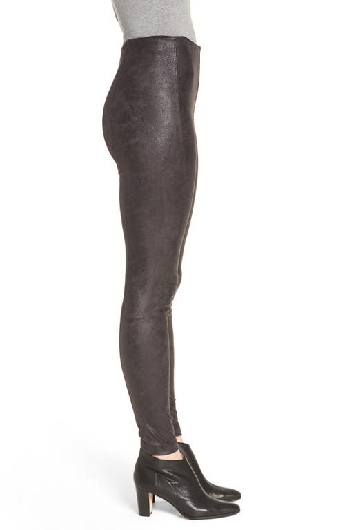 Lyssé Buffed Faux Suede Leggings In Black