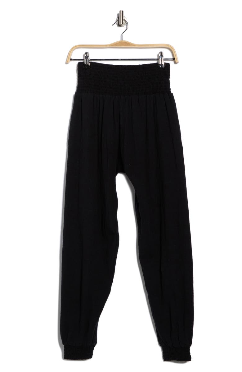 Vitamin A<sup>®</sup> Nya Smocked Linen & Organic Cotton Blend Beach Cover-Up Pants, Alternate, color, 