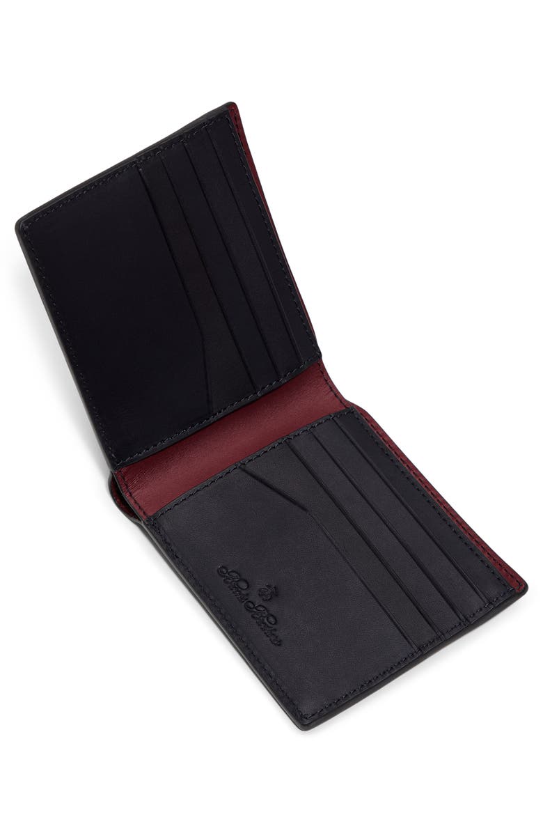 Brooks Brothers Cayman Leather Wallet, Alternate, color, Navy
