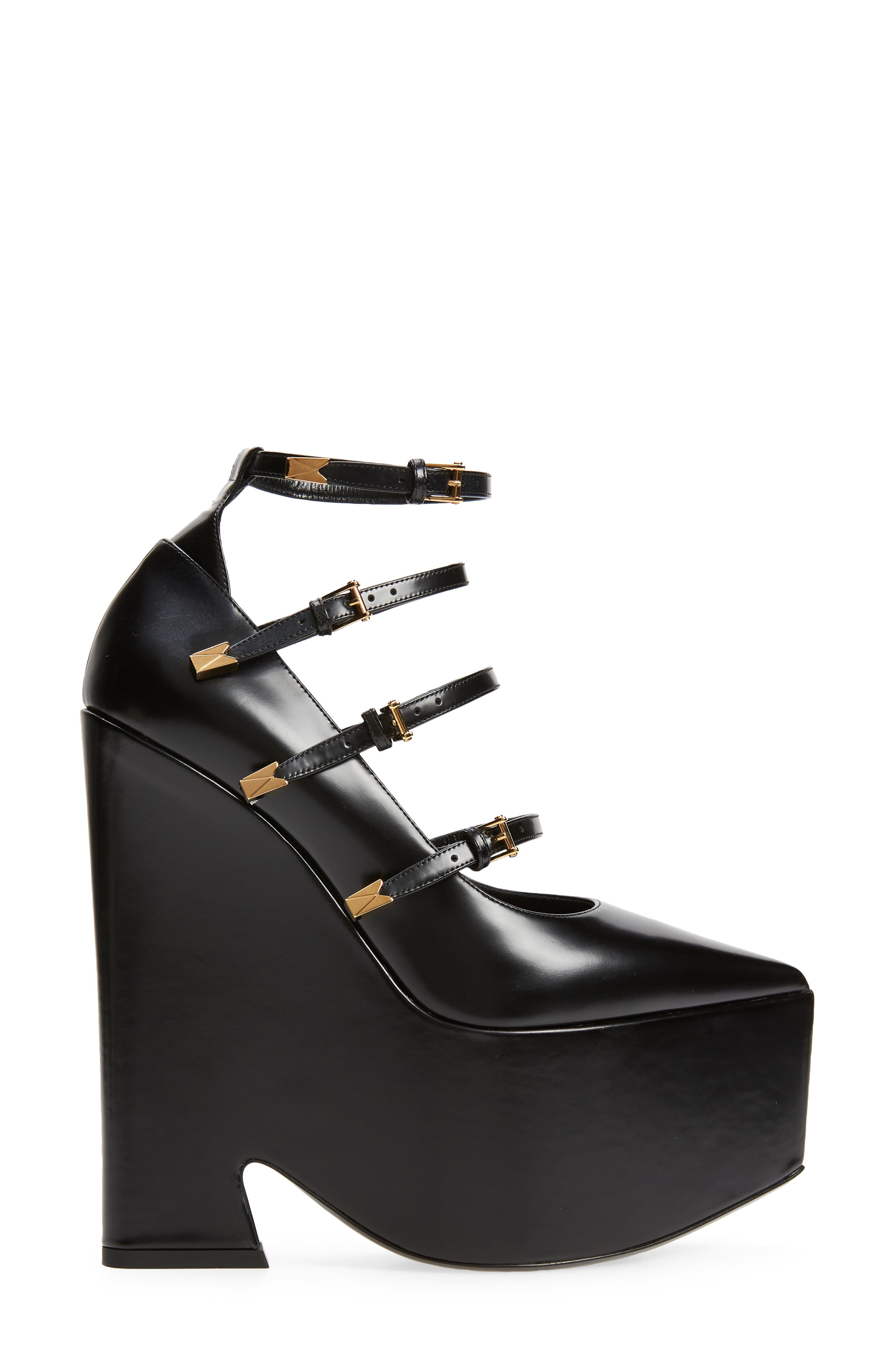 Versace Tempest Pointed Toe Platform Pump, Alternate, color, 