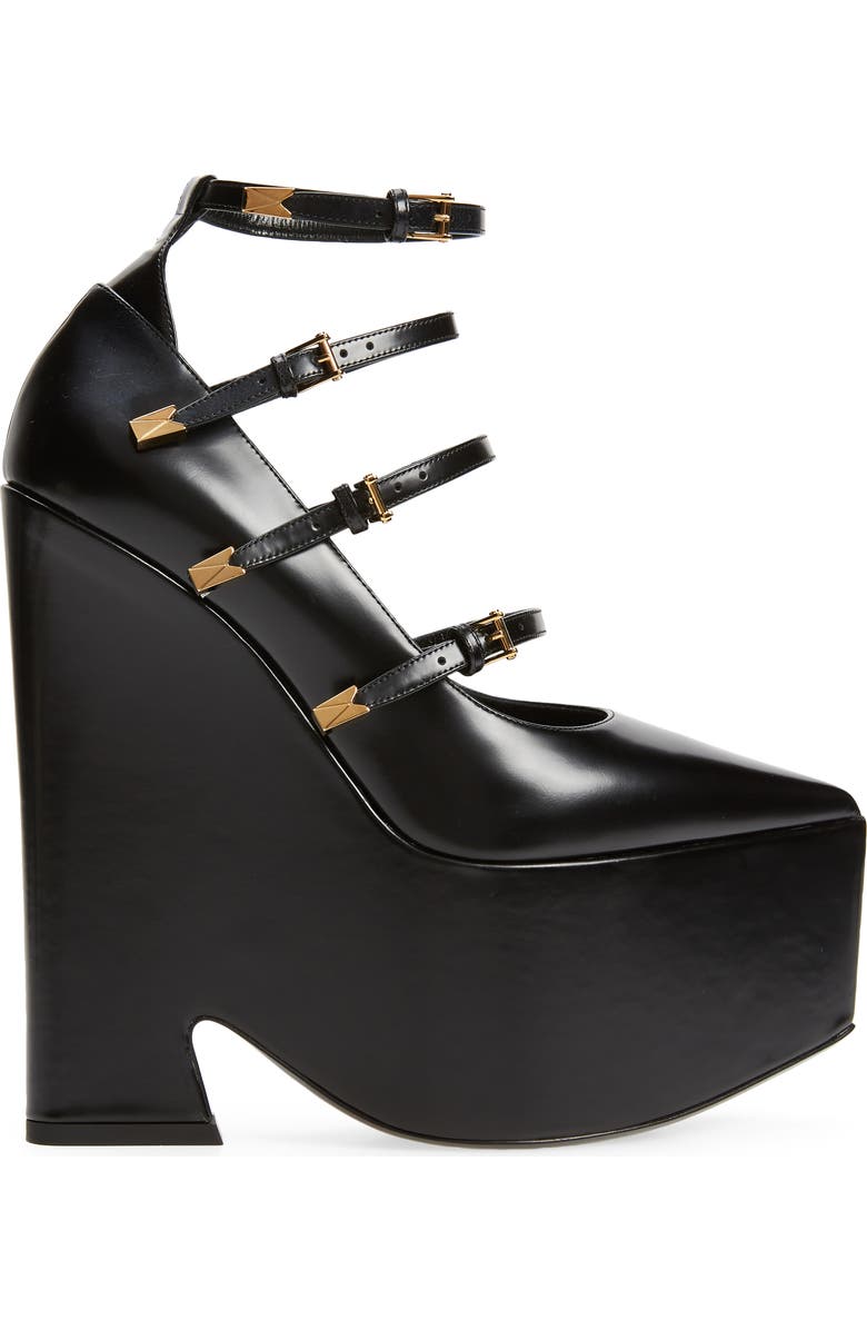 Versace Tempest Pointed Toe Platform Pump, Alternate, color,