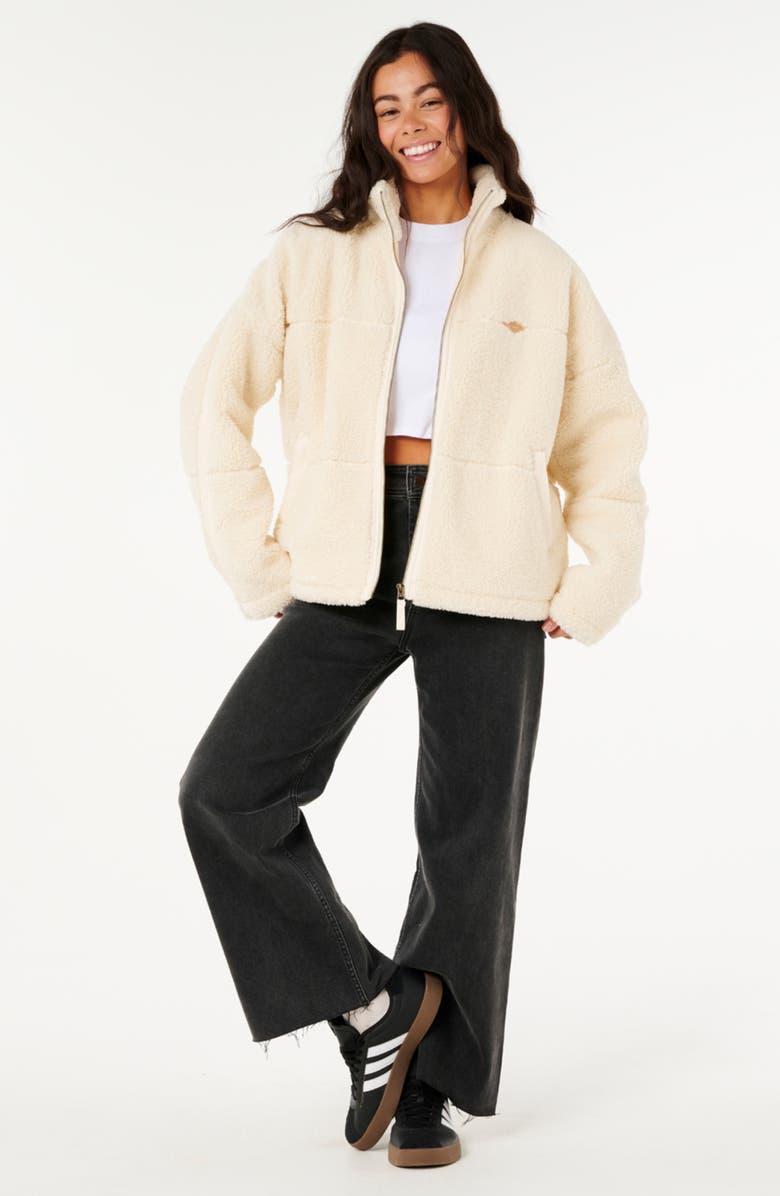 Rip Curl Cala Nights Textured Fleece Zip-Up Jacket, Alternate, color, Lily